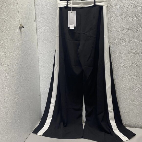 NEW IMPERIAL Women's Side Contrast Stripe Belted Pants Size XS Black/White - Picture 5 of 11